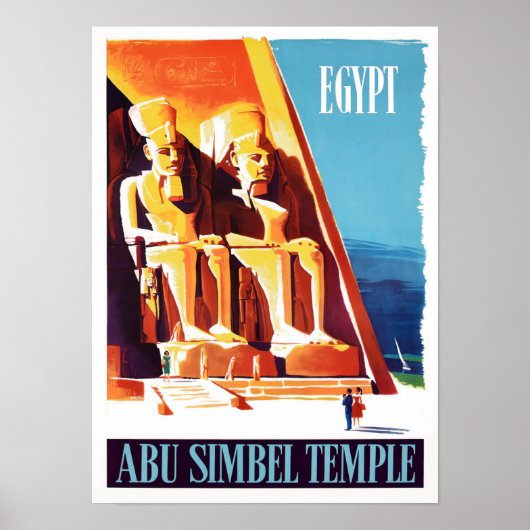 wijnoogstjaar Abu Simbel Egypt Poster (Voorkant)
