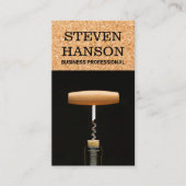 wijnopener | Fles en kurk Visitekaartje (Voorkant)