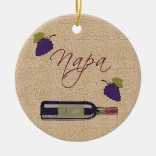 Wijnornament uit Napa Valley Keramisch Ornament