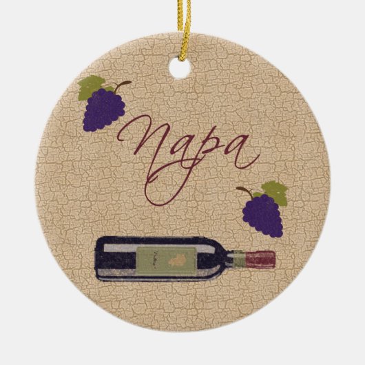 Wijnornament uit Napa Valley Keramisch Ornament (Voorkant)