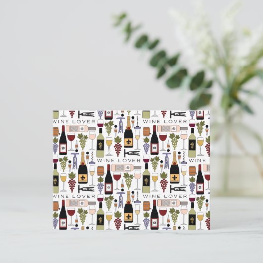 Wijnoverloopflesjes, glazen flesjes en Accessoires Briefkaart (Staand voorkant)