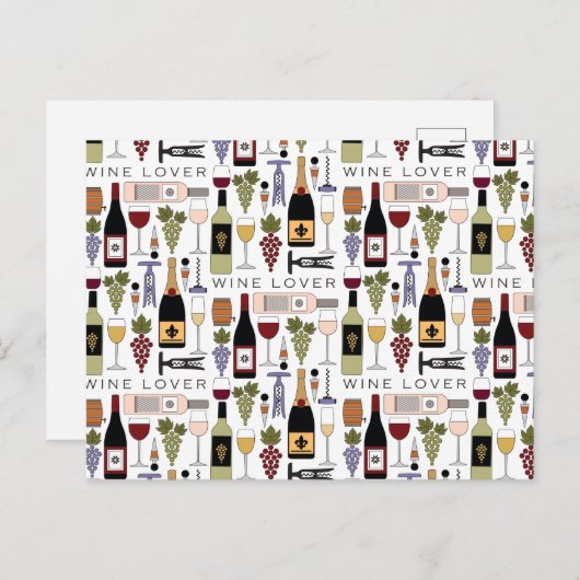 Wijnoverloopflesjes, glazen flesjes en Accessoires Briefkaart (Voorkant / Achterkant)