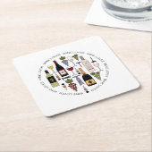 Wijnoverloopflesjes, glazen flesjes en Accessoires Kartonnen Onderzetters (Schuin)