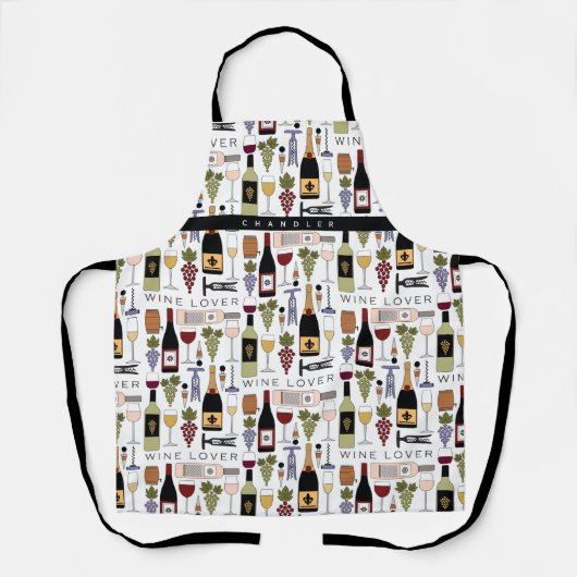 Wijnoverloopflesjes, glazen flesjes en Accessoires Schort (Voorkant)
