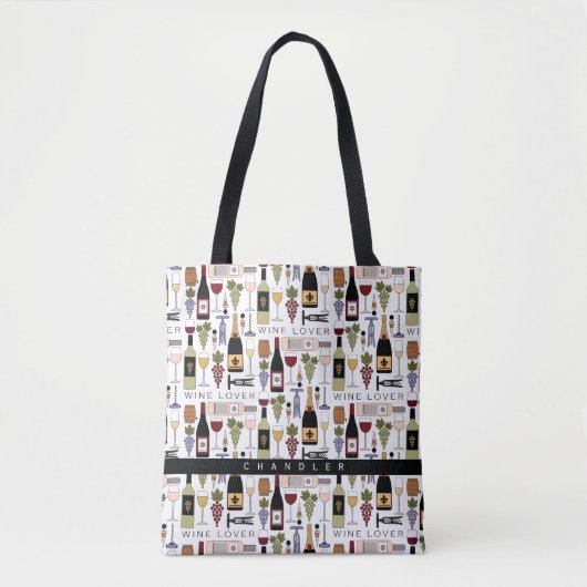 Wijnoverloopflesjes, glazen flesjes en Accessoires Tote Bag (Voorkant)