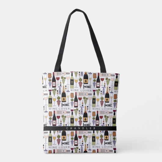 Wijnoverloopflesjes, glazen flesjes en Accessoires Tote Bag (Achterkant)