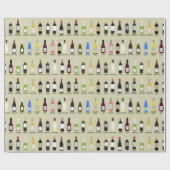 Wijnoverloopflessen met namen gepatterd cadeaupapier (Vlak)