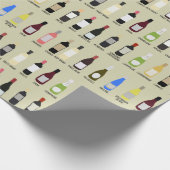 Wijnoverloopflessen met namen gepatterd cadeaupapier (Hoek)