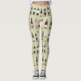 Wijnoverloopflessen met namen gepatterd leggings