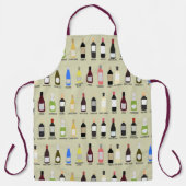 Wijnoverloopflessen met namen gepatterd schort (Voorkant)