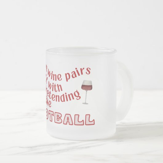 Wijnparen football grappige gameday frosted mok (Voorkant rechts)
