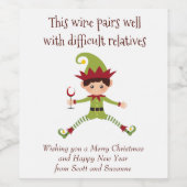 Wijnparen goed met moeilijke familieleden Funny Wijn Etiket (Enkel label)