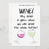 Wijnpartij bij het Testen Funny Gezegde Drink Bott Kaart (Voorkant / Achterkant)