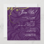 Wijnpartij die Paars goudglitter tast Kaart (Achterkant)