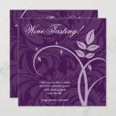 Wijnpartij die Paars lederen verkoopt Kaart (Voorkant / Achterkant)