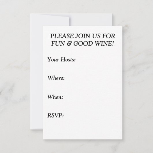 Wijnpartij uitnodigt kaart (Achterkant)