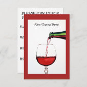 Wijnpartij uitnodigt kaart (Voorkant / Achterkant)
