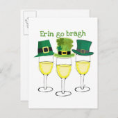 WIJNPARTIJERIN GO BRAGH SAINT PATRICKS DAAGS UITNODIGING BRIEFKAART (Voorkant / Achterkant)