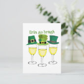 WIJNPARTIJERIN GO BRAGH SAINT PATRICKS DAAGS UITNODIGING BRIEFKAART (Staand voorkant)
