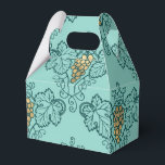 Wijnpatroon in turkoois en goud bedankdoosjes<br><div class="desc">Wijnstok favorieten doos in vintage stijl met accenten in turkoois,  aqua en goud.</div>