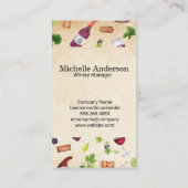 wijnpatroon | wijngaard | proeverijen visitekaartje (Achterkant)