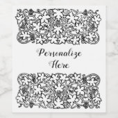 wijnpatroon zwart-wit wijn etiket (Enkel label)