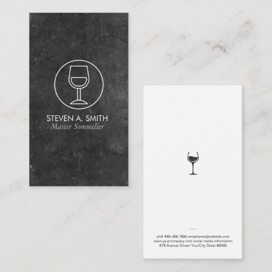 Wijnpictogram en lei visitekaartje (Voorkant / Achterkant)
