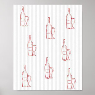 Wijnposter Rode Wijn Glazen Poster