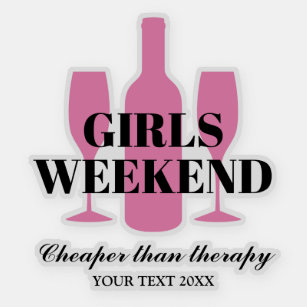 Wijnproefkonijn voor meisjes in het weekend vinyl sticker