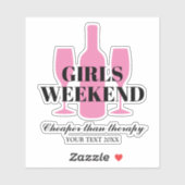 Wijnproefkonijn voor meisjes in het weekend vinyl sticker (Vel)