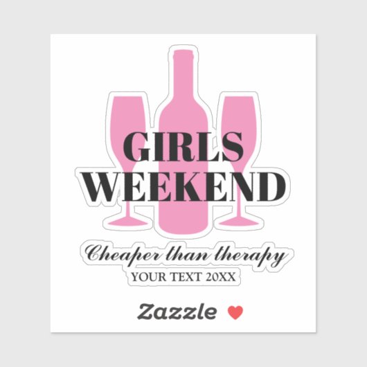 Wijnproefkonijn voor meisjes in het weekend vinyl sticker (Vel)