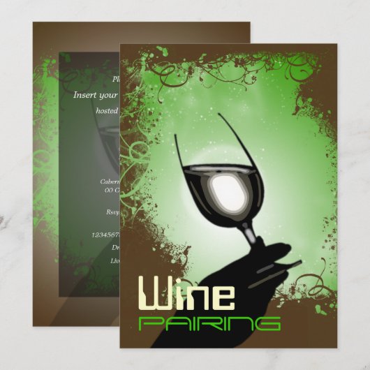 Wijnproefkoppeling ~ elegant 5 x 7 kaart (Voorkant / Achterkant)