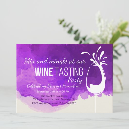 Wijnproeverij 2 Uitnodiging (Staand voorkant)