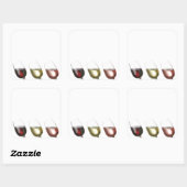 Wijnproeverij - 3 glazen wijn vierkante sticker (Vel)