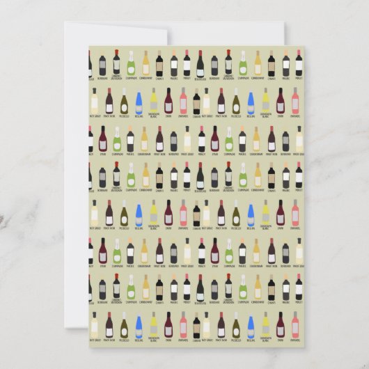 Wijnproeverij Aangepaste gepersonaliseerde partij Kaart (Achterkant)