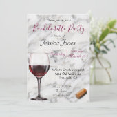 Wijnproeverij Bachelorette Feest Modern Minimalist Kaart (Staand voorkant)