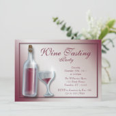 Wijnproeverij ~ Bourgondische uitnodigingen (Staand voorkant)