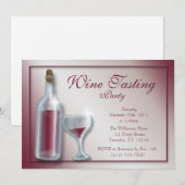 Wijnproeverij ~ Bourgondische uitnodigingen (Voorkant / Achterkant)