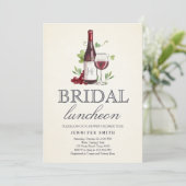 Wijnproeverij Bridal Luncheon nodigen Rustic Winer Kaart (Staand voorkant)