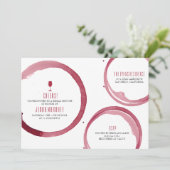 Wijnproeverij Bruids Douche Uitnodiging Rood (Staand voorkant)