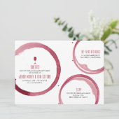 Wijnproeverij Bruids Douche Uitnodiging Rood (Staand voorkant)