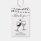 Wijnproeverij bruiloft Dank u - Rustic Kraft Cadeaulabel (Achterkant)