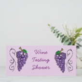 Wijnproeverij douche of feestuitnodiging druiven kaart (Staand voorkant)