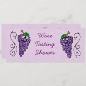 Wijnproeverij douche of feestuitnodiging druiven kaart (Voorkant / Achterkant)