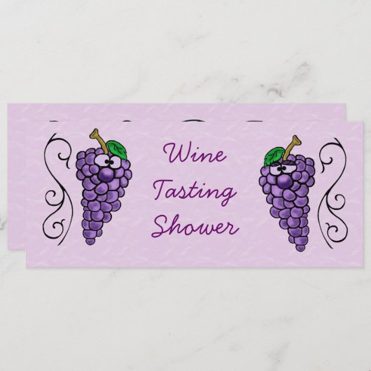 Wijnproeverij douche of feestuitnodiging druiven kaart (Voorkant / Achterkant)