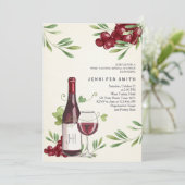 Wijnproeverij Douche Uitnodiging Winery Country Ba (Staand voorkant)