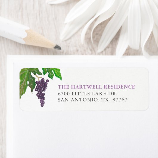 Wijnproeverij druiven retouradres etiket (Insitu)