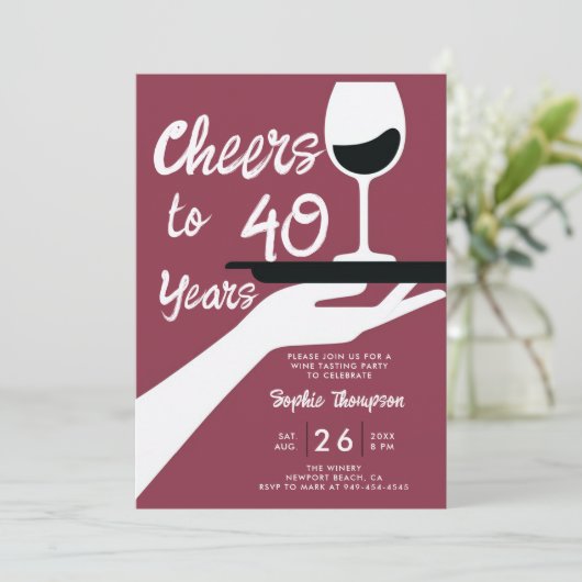 Wijnproeverij Elegant Casual Wijnmakerij 40e Verja Kaart (Staand voorkant)