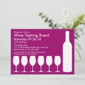 Wijnproeverij Evenement Flat Invitation Kaart (Staand voorkant)