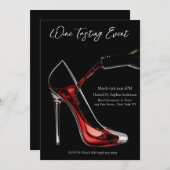 Wijnproeverij Event-Stiletto en wijn Kaart (Voorkant / Achterkant)